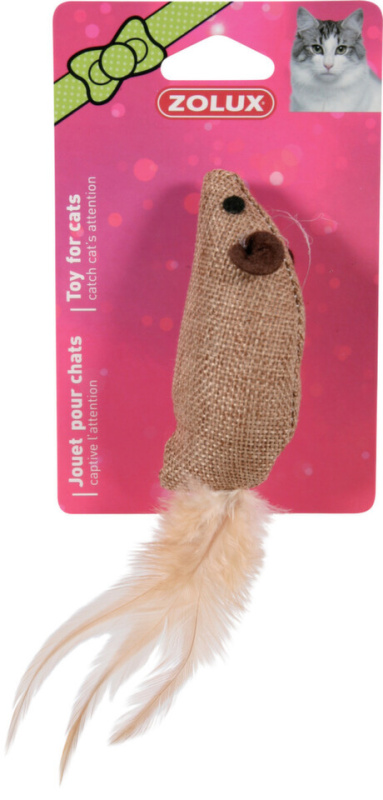 Hračka kočka myš 9cm textil Zolux 1 ks