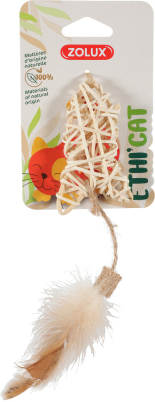 Hračka kočka ETHICAT RATTAN ryba Zolux