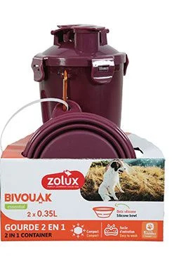 Lahev 2v1+ 2 misky BIVOUAK 2x350ml červená Zolux 1 sada