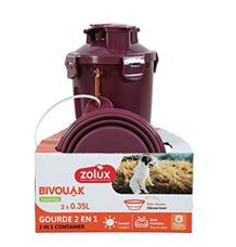 Lahev 2v1+ 2 misky BIVOUAK 2x350ml červená Zolux 1 sada