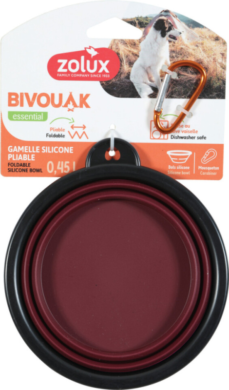 Miska skládací BIVOUAK 450ml silikon  450ml červená