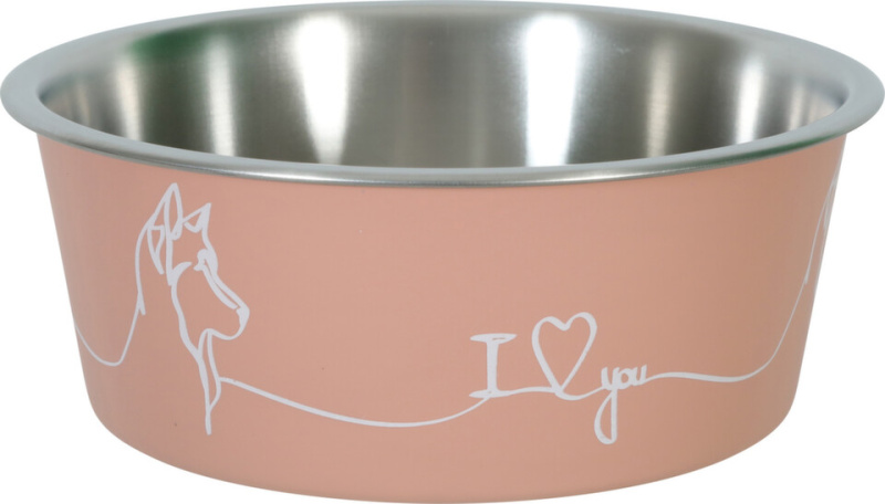 Miska nerez pes LOVE DOG 750ml růžová Zolux