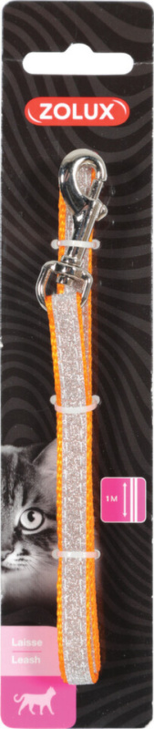 Vodítko kočka SHINY nylon oranžové 1m Zolux