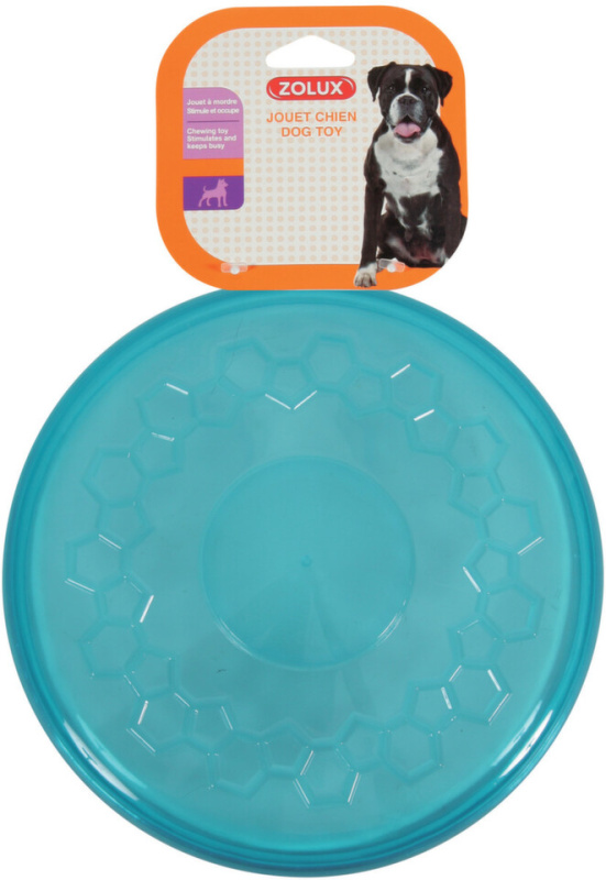 Hračka pes FRISBEE TPR POP tyrkysová 23 cm
