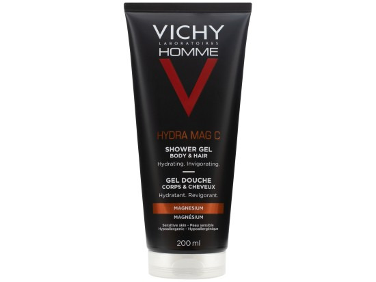 Vichy Homme Hydra-Mag C sprchový gel na tělo a vlasy 200 ml