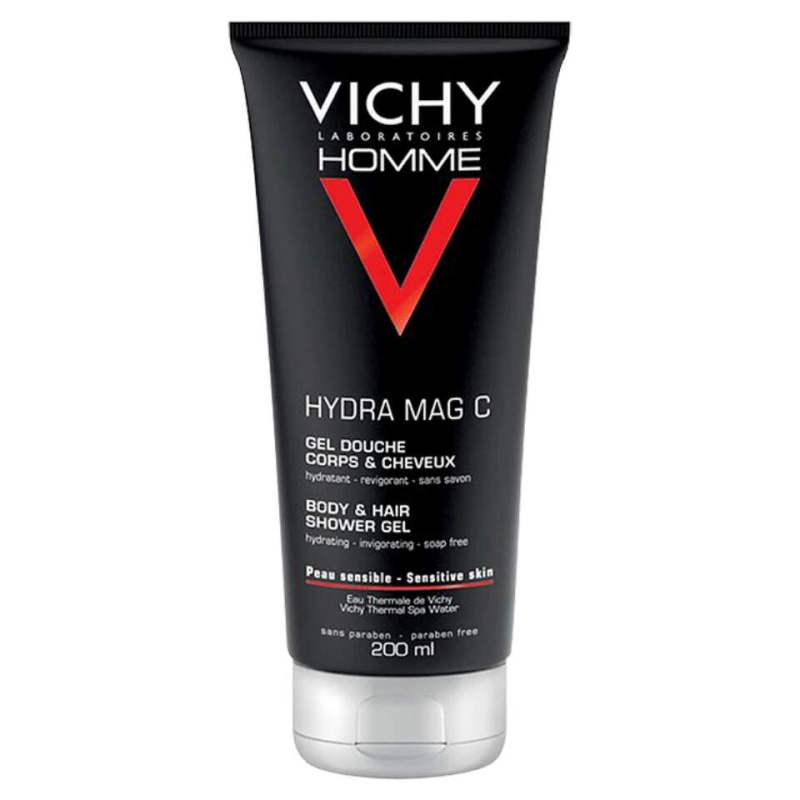 Vichy Homme Hydra-Mag C sprchový gel na tělo a vlasy 200 ml