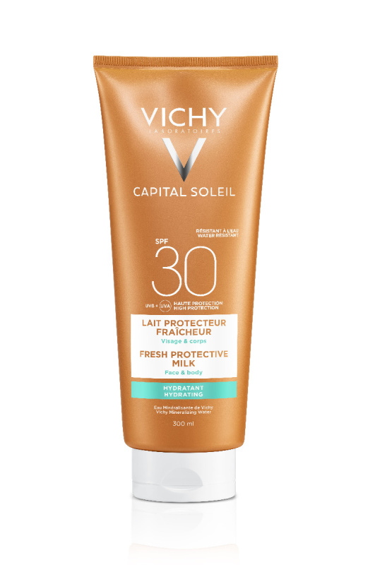Vichy Capital Soleil Beach Protect ochranné hydratační mléko na obličej a tělo SPF 30 300 ml