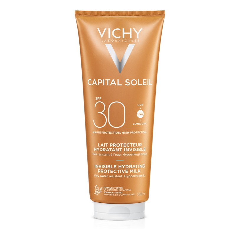 Vichy Capital Soleil Beach Protect ochranné hydratační mléko na obličej a tělo SPF 30 300 ml