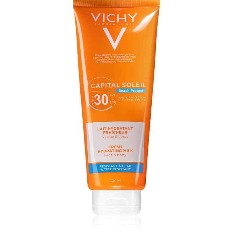 Vichy Capital Soleil Beach Protect ochranné hydratační mléko na obličej a tělo SPF 30 300 ml