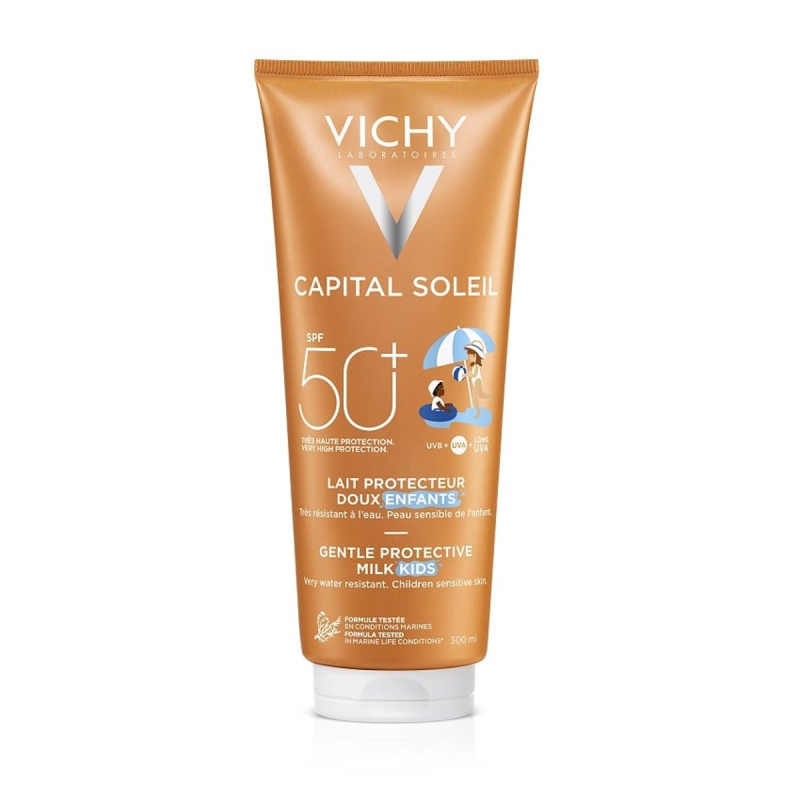 Vichy Capital Soleil Gentle Milk ochranné mléko pro děti na obličej a tělo SPF 50 300 ml
