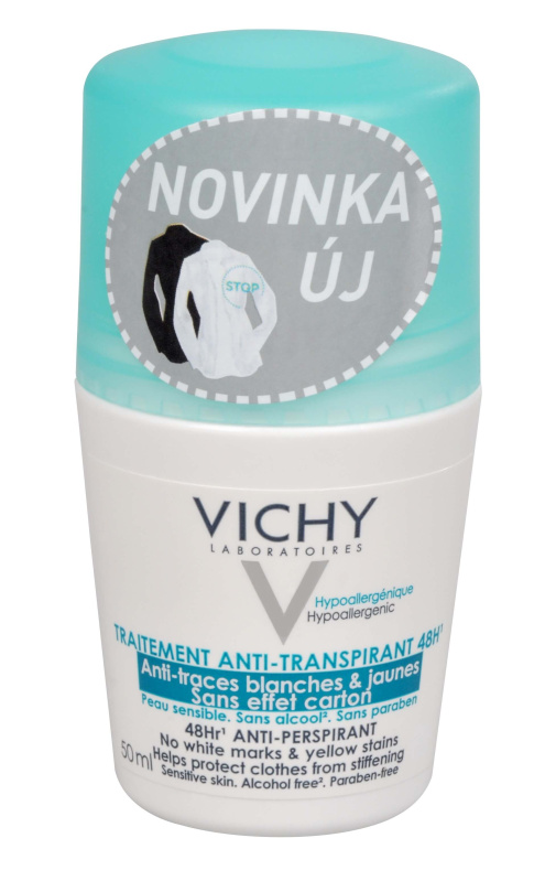 Vichy Deodorant 48h antiperspirant roll-on proti bílým a žlutým skvrnám 50 ml