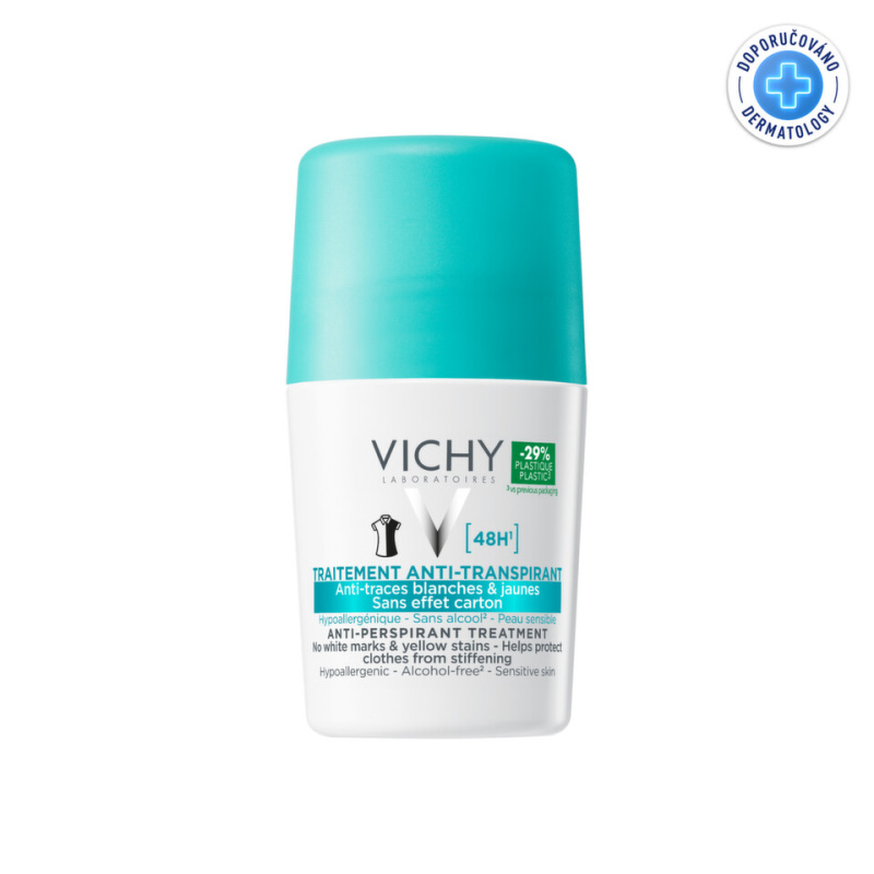 Vichy Deodorant 48h antiperspirant roll-on proti bílým a žlutým skvrnám 50 ml