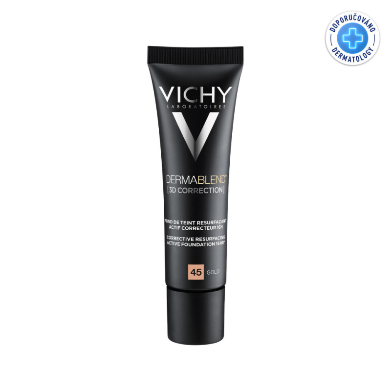 Vichy Dermablend 3D Correction korekční vyhlazující make-up SPF 25 odstín 45 Gold  30 ml