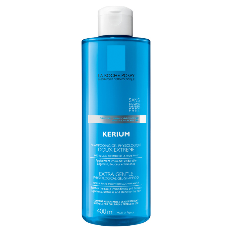 La Roche-Posay Kerium jemný fyziologický gelový šampon pro normální vlasy 400 ml