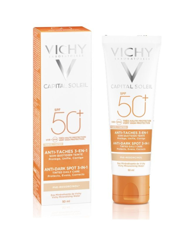 Vichy Capital Soleil tónovaná péče proti pigmentovým skvrnám 3 v 1 SPF 50 Tinted 50 ml
