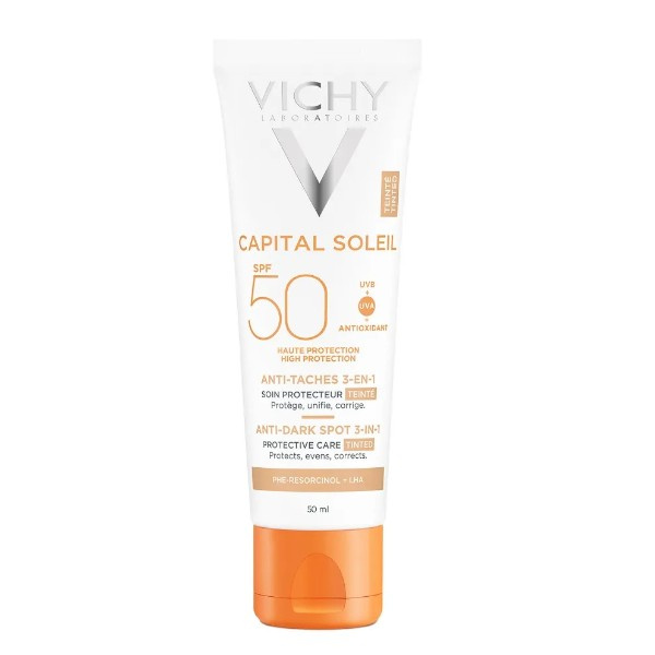 Vichy Capital Soleil tónovaná péče proti pigmentovým skvrnám 3 v 1 SPF 50 Tinted 50 ml