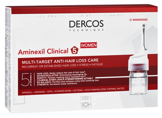 Vichy Dercos Aminexil Clinical 5 cílená péče proti vypadávání vlasů pro ženy 21x6 ml