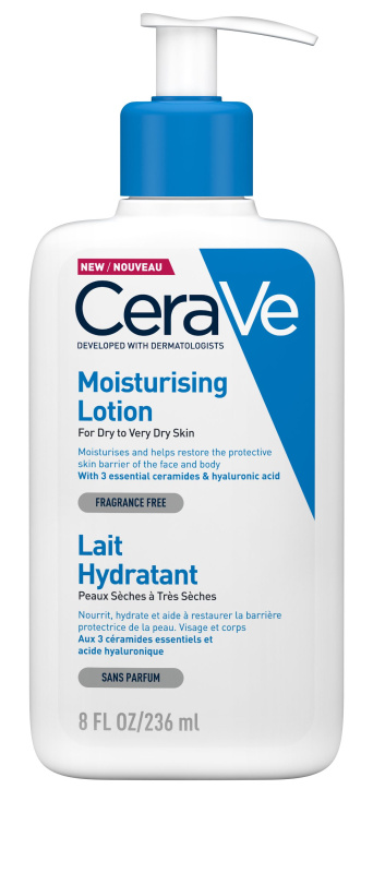 CeraVe Moisturizers Lotion hydratační mléko na tělo a obličej pro suchou až velmi suchou pokožku 236 ml