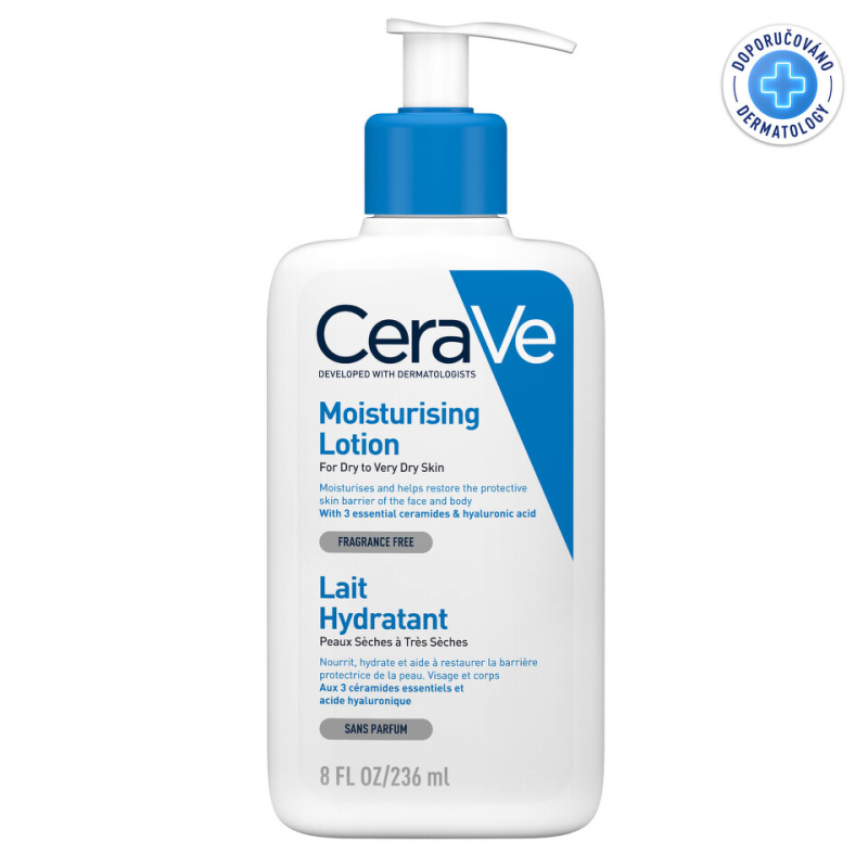 CeraVe Moisturizers Lotion hydratační mléko na tělo a obličej pro suchou až velmi suchou pokožku 236 ml