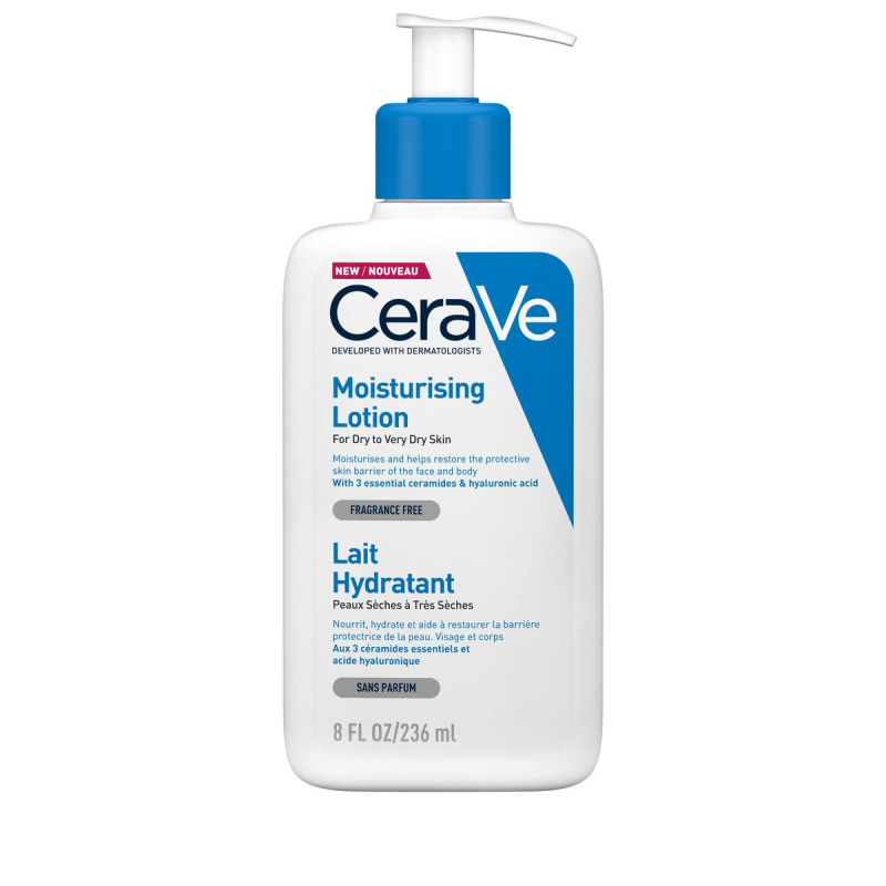 CeraVe Moisturizers Lotion hydratační mléko na tělo a obličej pro suchou až velmi suchou pokožku 236 ml