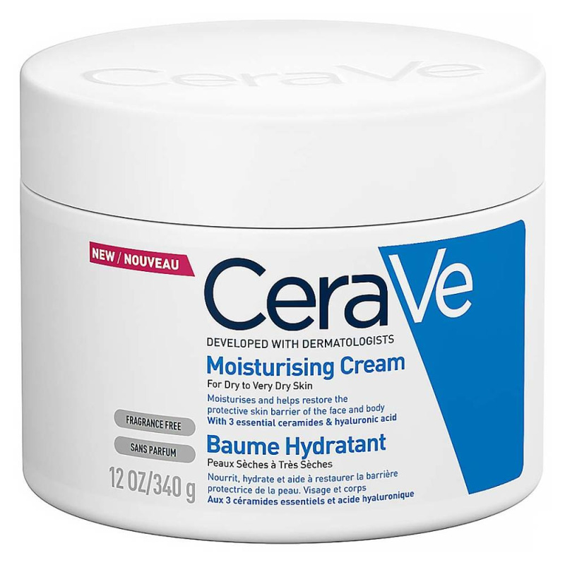 CeraVe Moisturizers hydratační krém na obličej a tělo pro suchou až velmi suchou pokožku 340 g