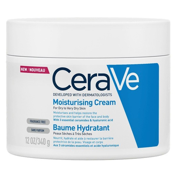 CeraVe Moisturizers hydratační krém na obličej a tělo pro suchou až velmi suchou pokožku 340 g