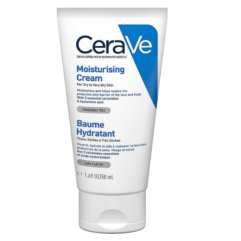 CeraVe Moisturizers hydratační krém na obličej a tělo pro suchou až velmi suchou pokožku 50 ml