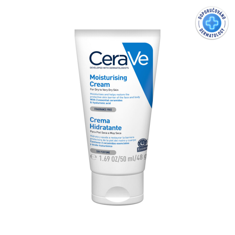 CeraVe Moisturizers hydratační krém na obličej a tělo pro suchou až velmi suchou pokožku 50 ml