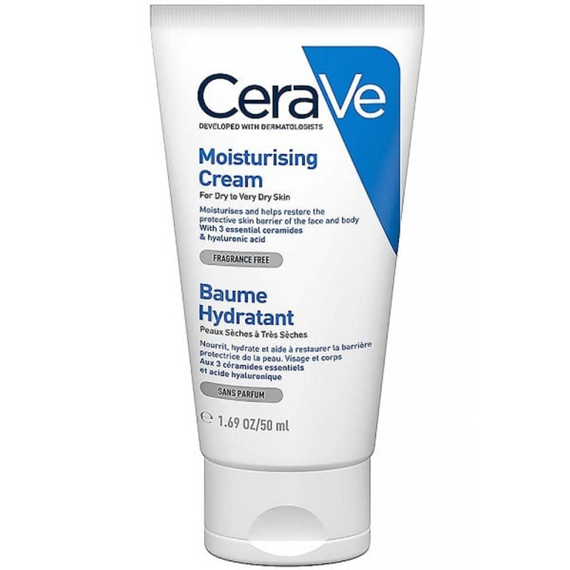 CeraVe Moisturizers hydratační krém na obličej a tělo pro suchou až velmi suchou pokožku 50 ml