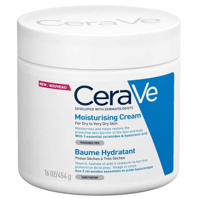 CeraVe Moisturizers hydratační krém na obličej a tělo pro suchou až velmi suchou pokožku 454 g