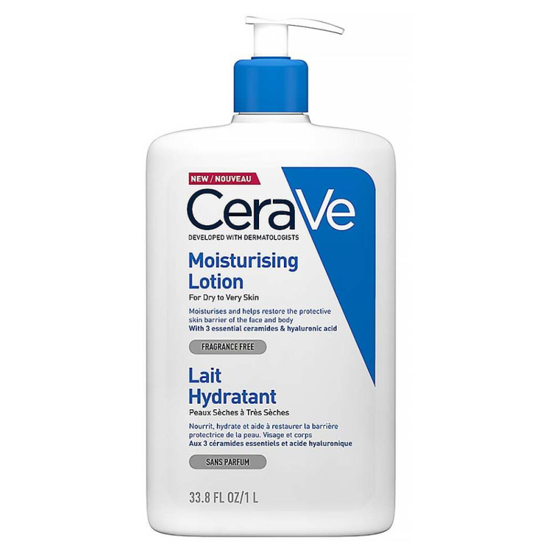 CeraVe Moisturizers Lotion hydratační mléko na tělo a obličej pro suchou až velmi suchou pokožku 1000 ml