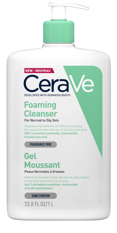 CeraVe Cleansers Foaming Cleanser čisticí pěnivý gel pro normální až mastnou pleť 1000 ml
