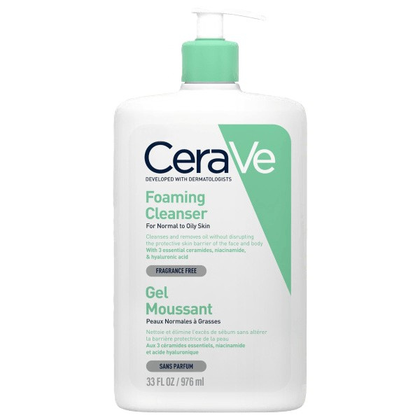 CeraVe Cleansers Foaming Cleanser čisticí pěnivý gel pro normální až mastnou pleť 1000 ml