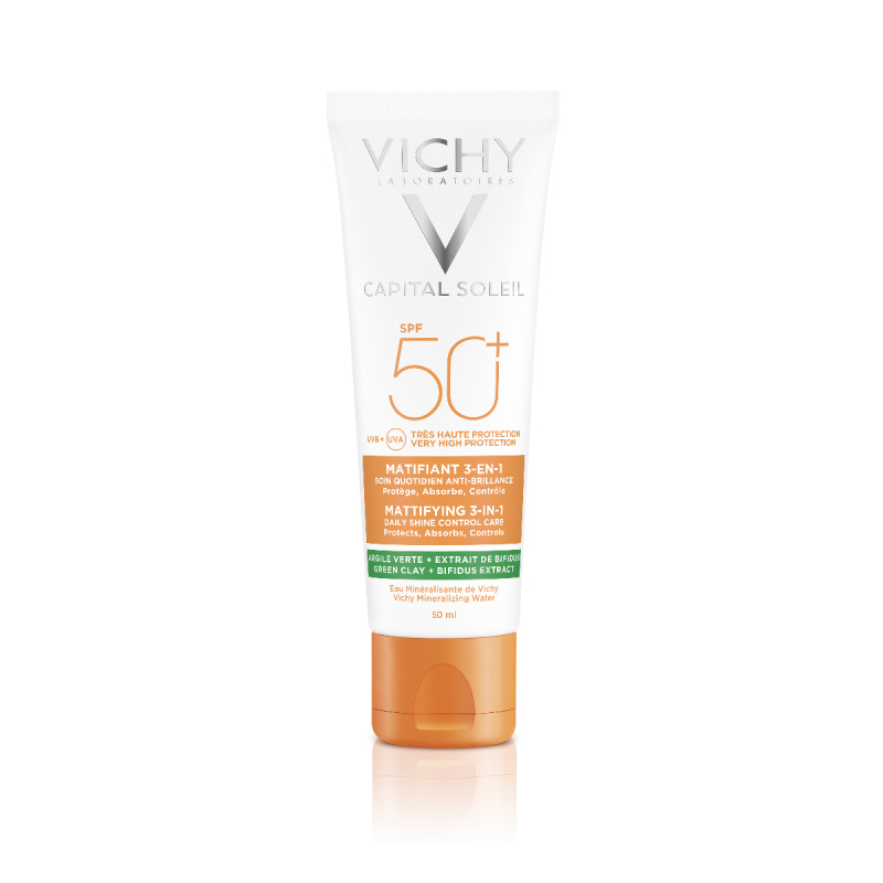 Vichy Capital Soleil Mattifying 3-in-1 ochranný matující krém na obličej SPF 50+ 50 ml