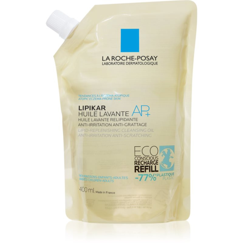 La Roche-Posay Lipikar Huile AP+ zvláčňující relipidační mycí olej proti podráždění náhradní náplň 400 ml