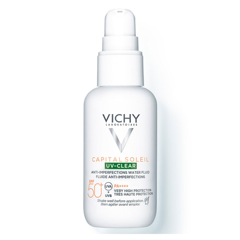 Vichy Capital Soleil UV-Clear protivrásková péče pro mastnou pleť se sklonem k akné SPF 50+ 40 ml
