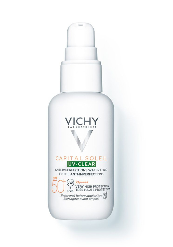 Vichy Capital Soleil UV-Clear protivrásková péče pro mastnou pleť se sklonem k akné SPF 50+ 40 ml