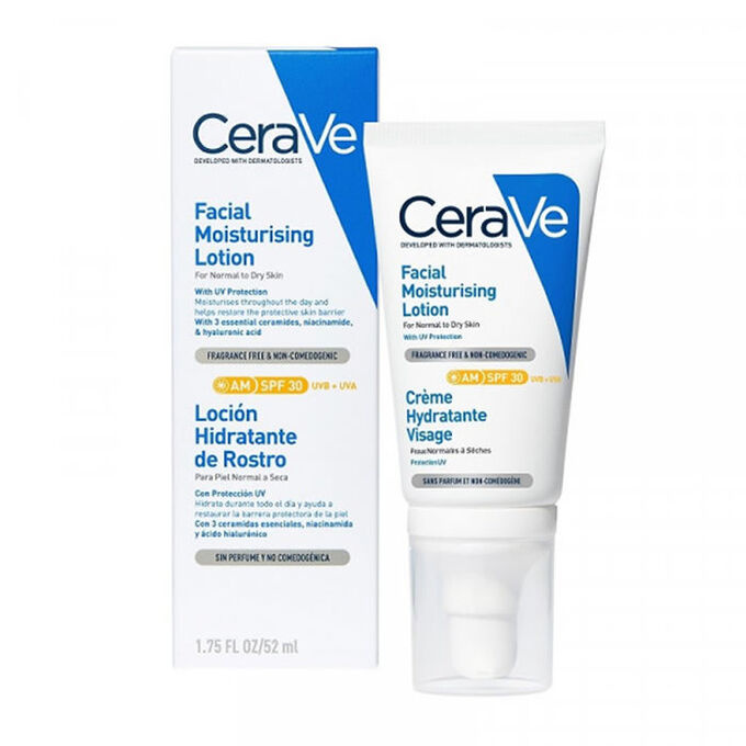 CeraVe Moisturizers hydratační krém na obličej pro normální až suchou pleť SPF 30 52 ml