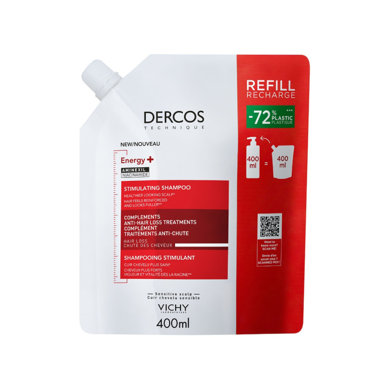 VICHY DERCOS Energy+ Šampón - náhradní náplň 400ml