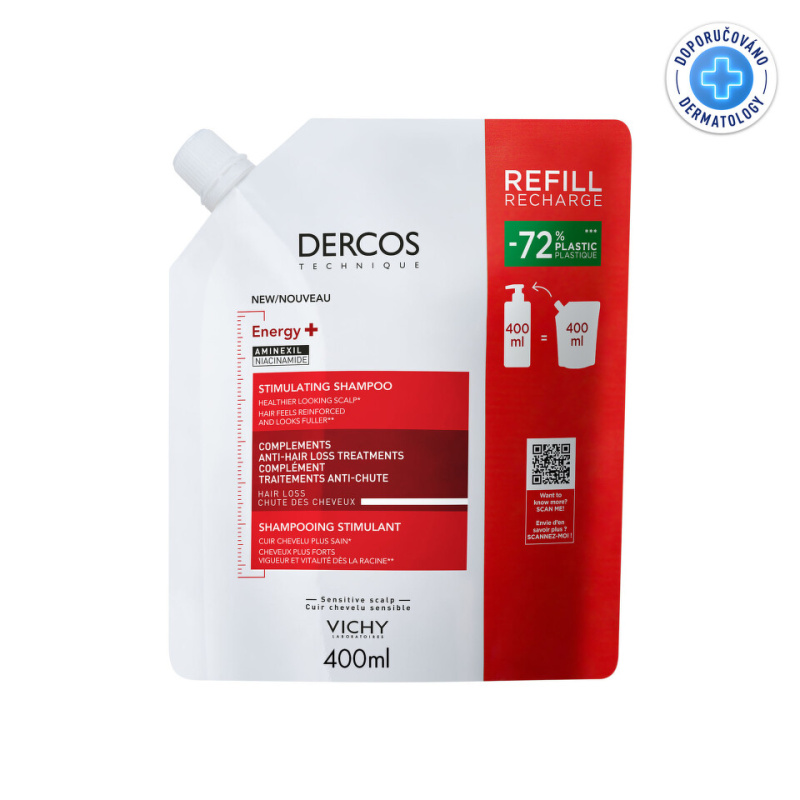 VICHY DERCOS Energy+ Šampón - náhradní náplň 400ml