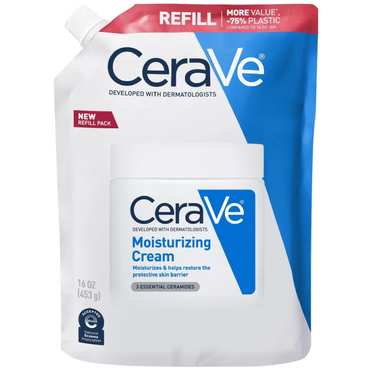 CeraVe Refill Moisturizing Cream hydratační krém na obličej a tělo pro suchou až velmi suchou pokožku náhradní náplň 454 g