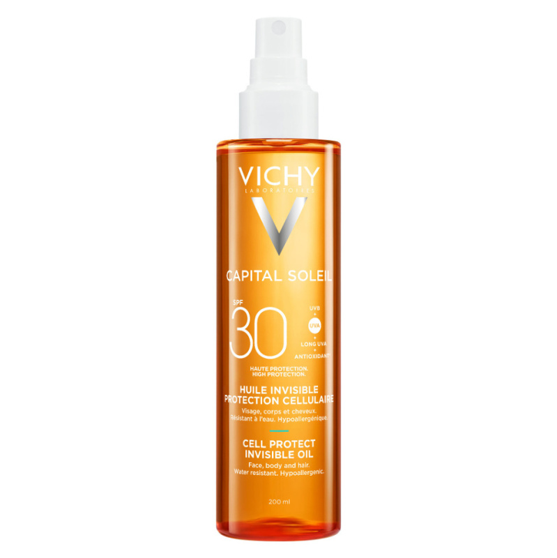 Vichy Capital Soleil Cell Protect Invisible Oil ochranný olej SPF 30 200 ml