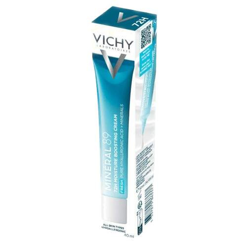 Vichy Minéral 89 72H Moisture Boosting Cream Fresh hydratační krém na obličej s kyselinou hyaluronovou 40 ml