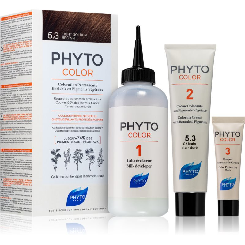 Phyto Color barva na vlasy bez amoniaku odstín 5.3 Light Golden Brown 1 ks