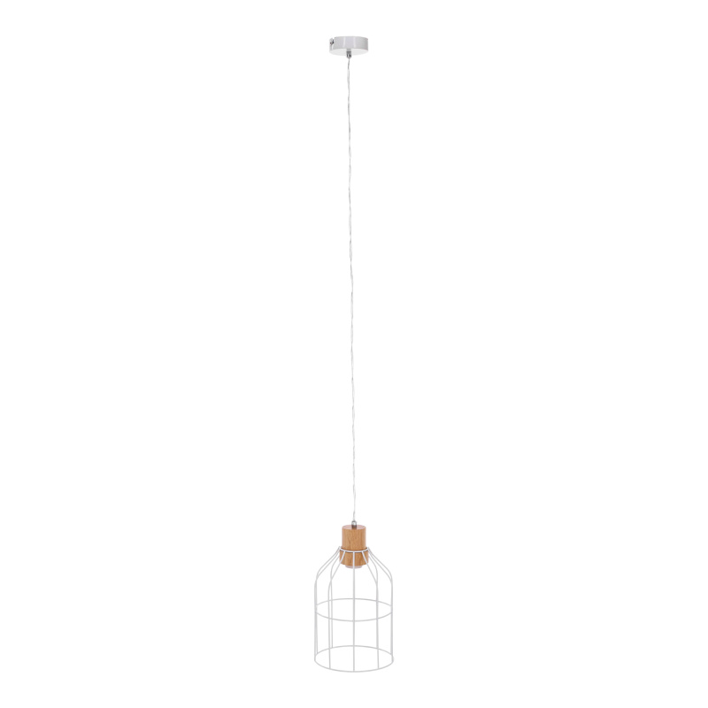 Visící lampa, bílá / kov, ASTOK