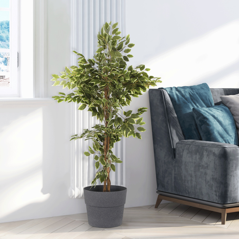 Květináč, plastový s kameninovým práškem, grafit, AUSON TYP 2