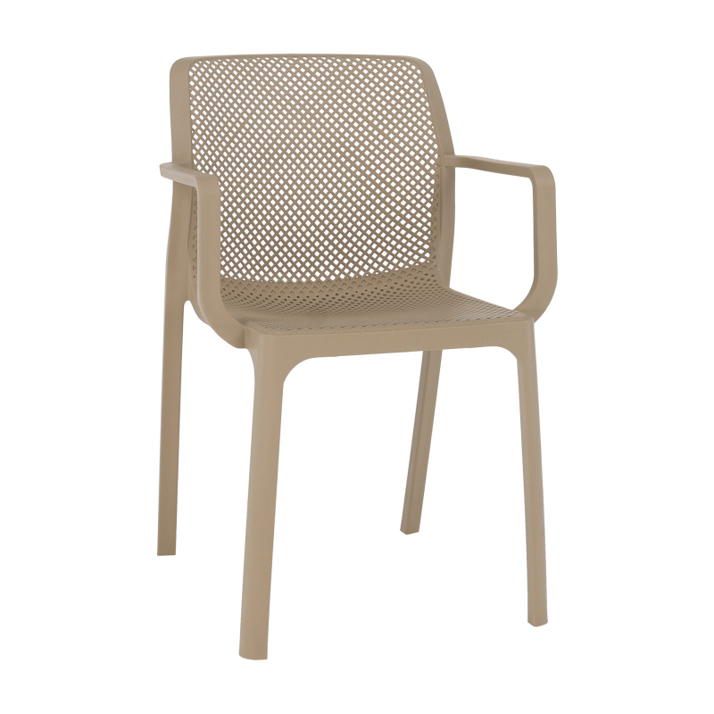 Stohovatelná židle, šedohnědá taupe / plast, FRENIA