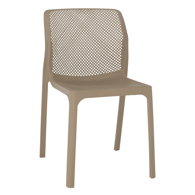 Stohovatelná židle, šedohnědá taupe / plast, LARKA