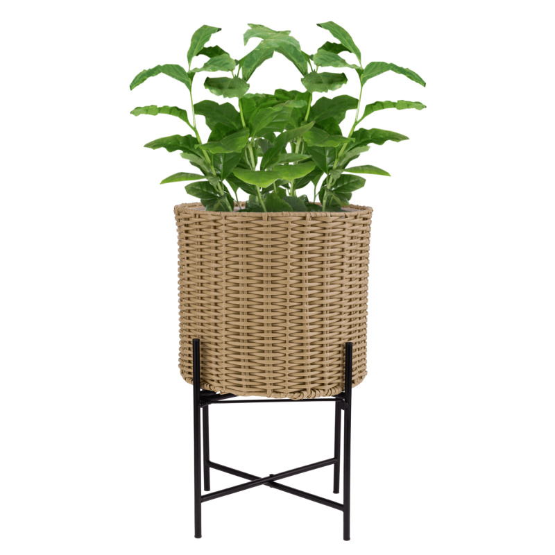 Květináč, hnědá / černá, TEKOM