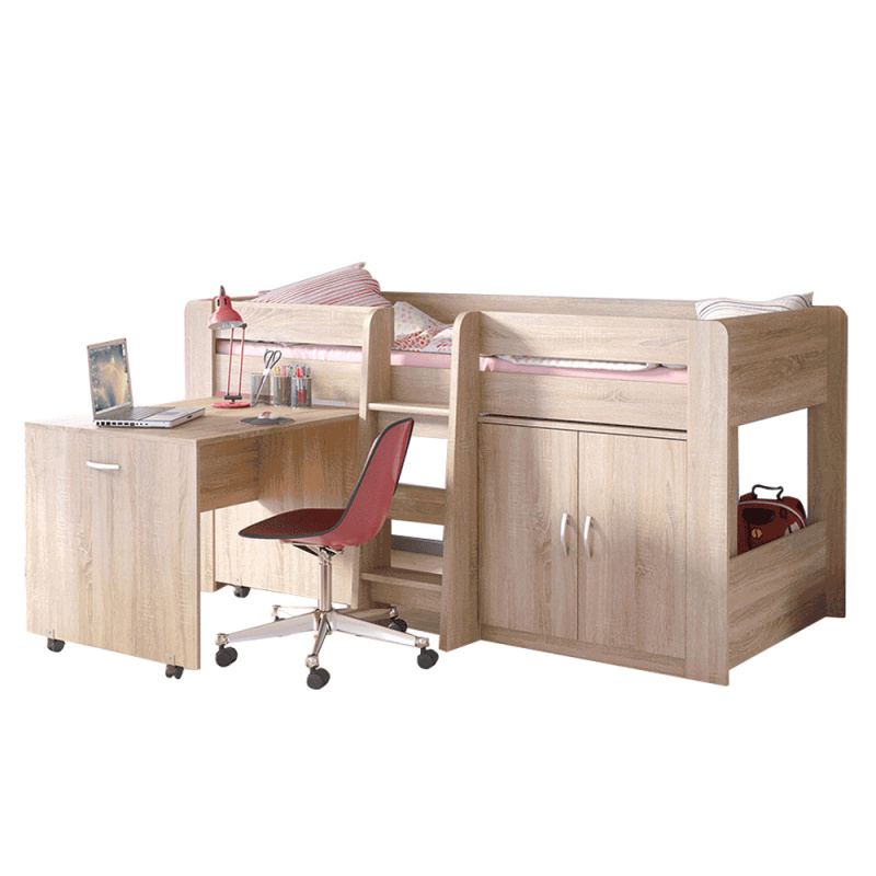 Kombinovaná postel do dětského pokoje, dub sonoma, FANY